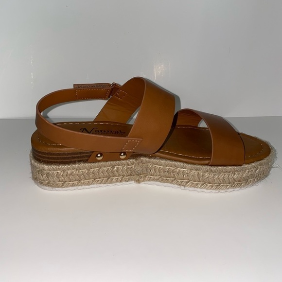 Natural Reflection Pierre Dumas Silvia  Brown Wedge Sandals Women 9M - Picture 6 of 10